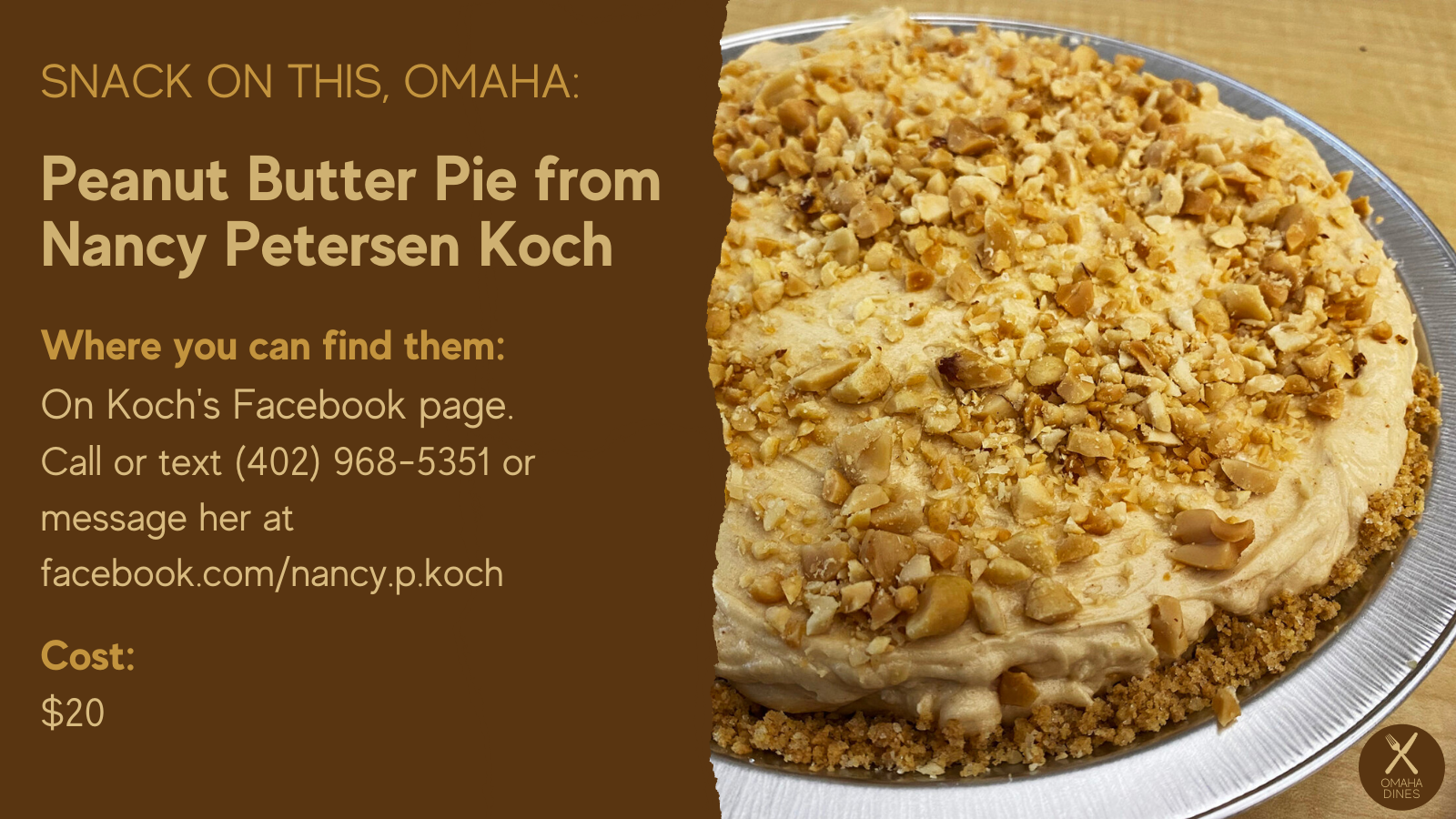 Snack in Omaha: Nancy Petersen Koch's Peanut Butter Pie